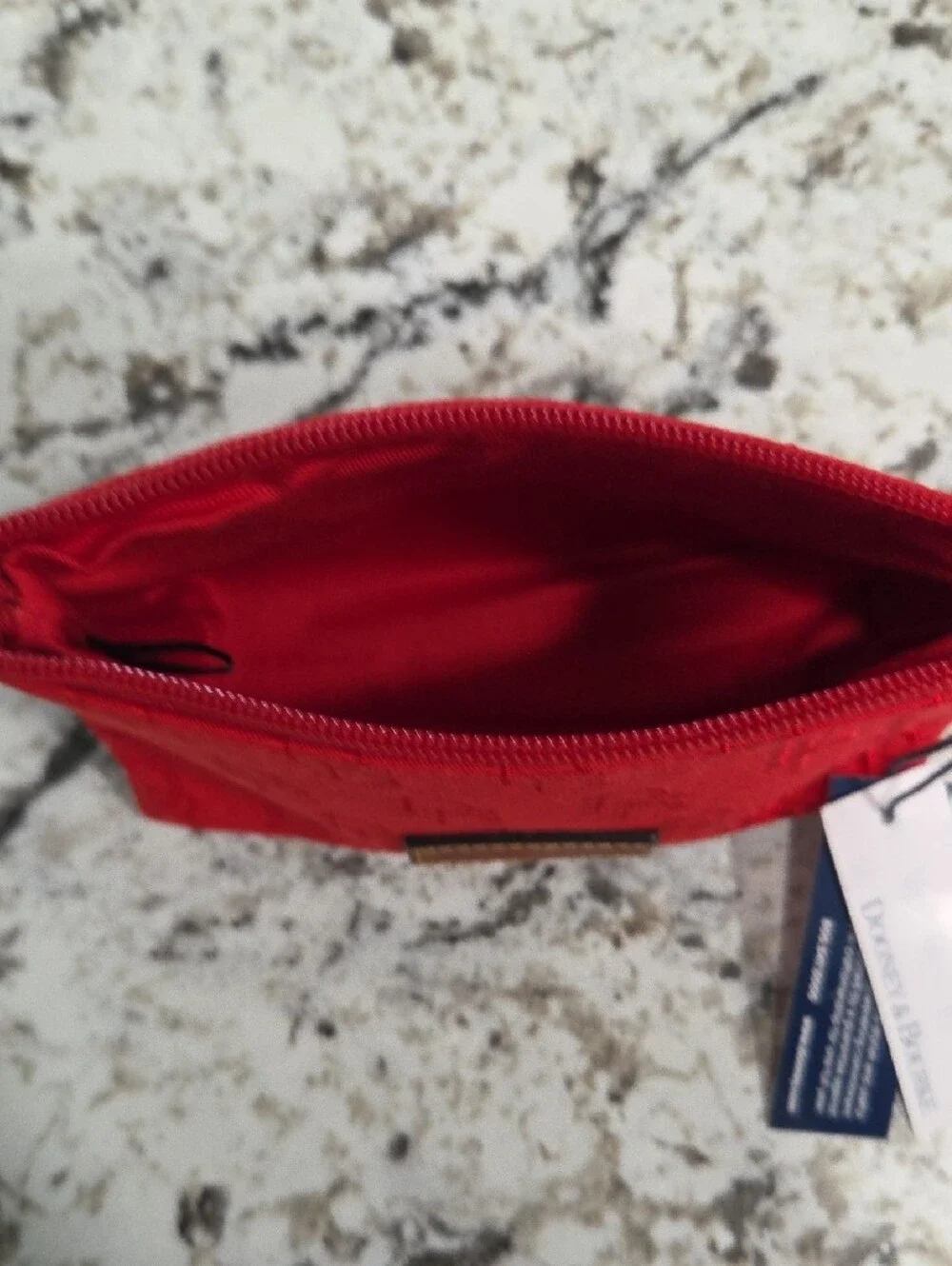 Dooney & Bourke Red Embossed Logo Cosmetic Pouch